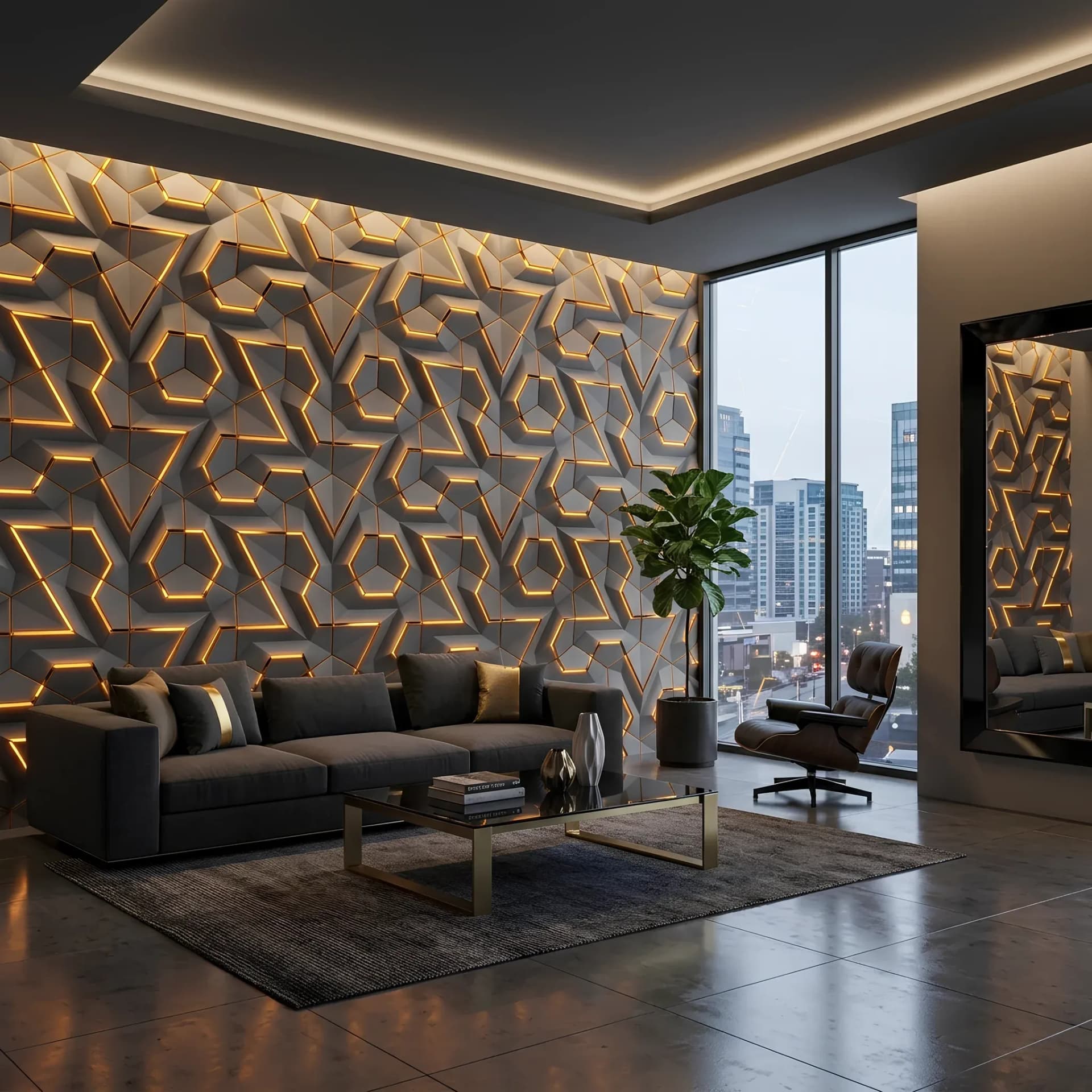 3D Duvar Kağıdı duvar kağıdı — Premium 3D Geometrik Altıgen Desenli Işıltılı Duvar Kağıdı